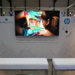 Messe Luzern, 86 Zoll Monitor, Deko Beleuchtung und Beschallungsanlage zur Livemoderation