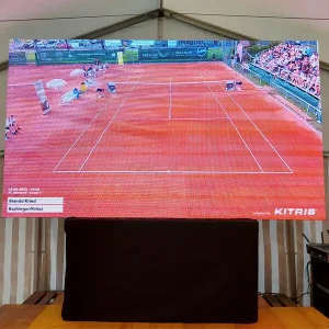 LED Screen 3.5 x 2m, P3.9, Live Übertragung vom Aussenfeld beim Tennisturnier Luzern 2023