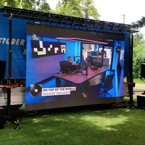 LED Screen P3.9, 4.5 x 3m mit Beschallungsanlage zu Live Fussballübertragung EM 2024 sowie ganze Fussballplatz Beschallung, Cham ZG 2024​